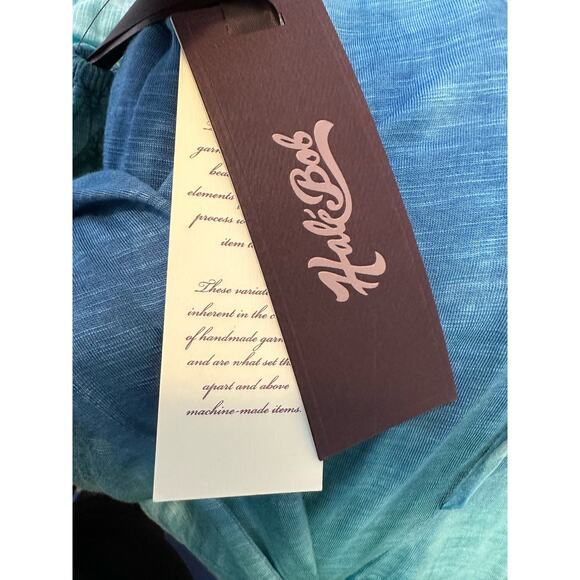 Hale Bob  Blue Yellow Tie Dye Long Sleeve Beaded Jersey Dress Size Small - Picture 7 of 13